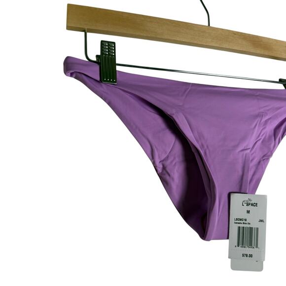 L*Space Camacho Amethyst Purple Ribbed Bikini Swimsuit Bottoms Size Medium - Picture 5 of 8